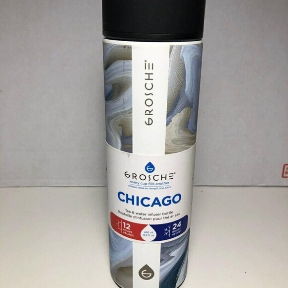 GROSCHE CHICAGO Saturn Loose Leaf Tea Fruit Infuser Water Bottle 15.2 fl. Oz - Picture 1 of 6
